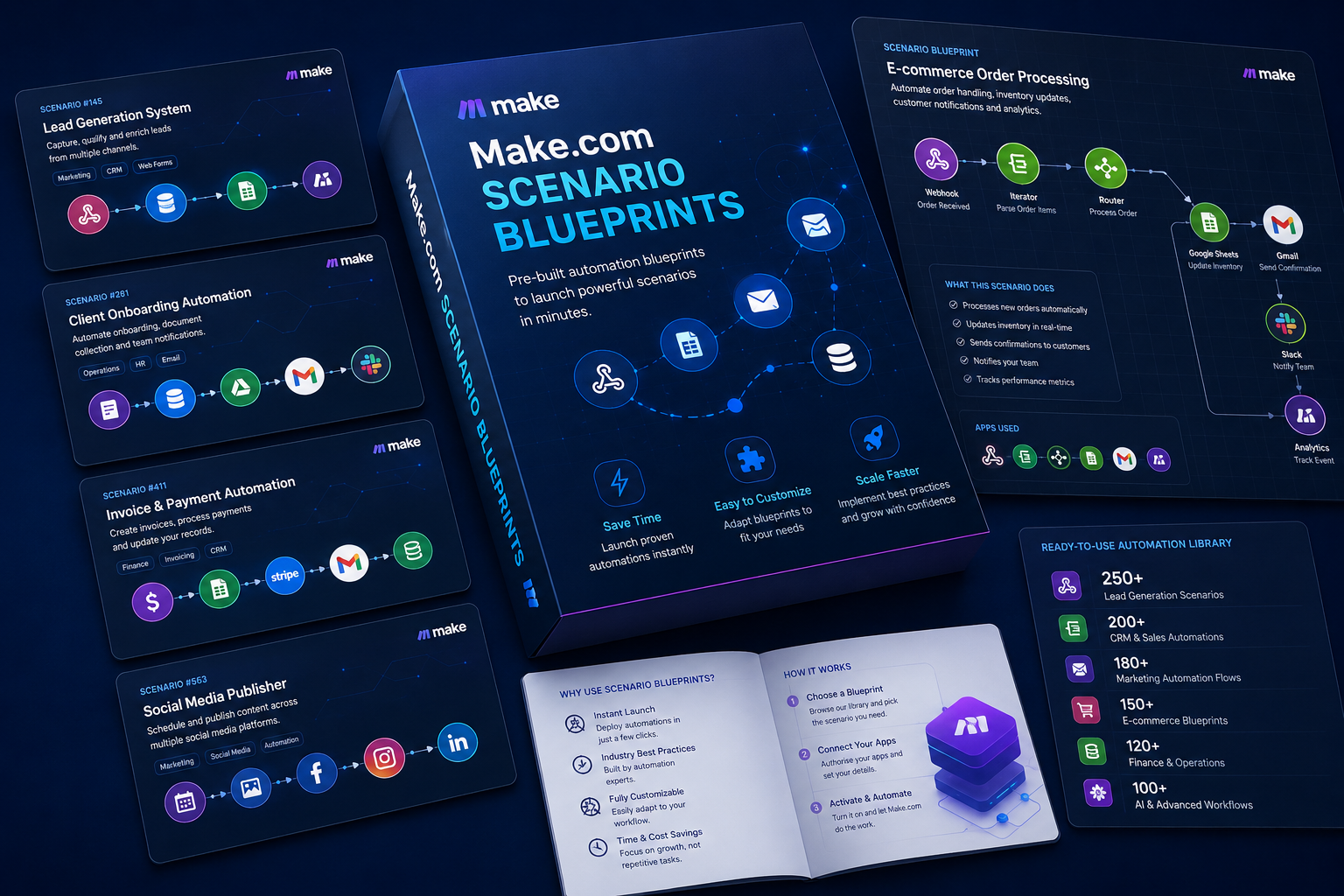 Curated Make.com Scenario Blueprints